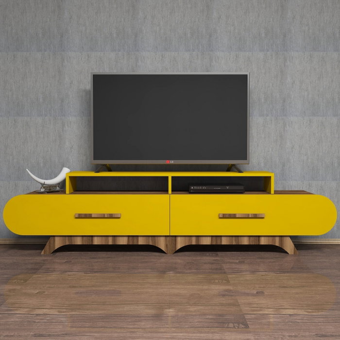 Hanah Home Soporte para TV Flora - Nogal y Amarillo Hanah Home Soporte para TV Flora - Nogal y Amarillo